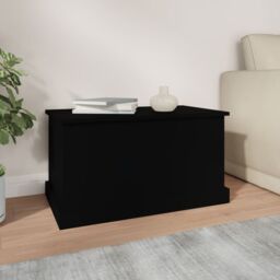 Berkfield Home Storage Box Black 70x40x38 cm Engineered Wood - Size: 70 x 40 x 38 cm - thumbnail 3