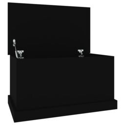 Berkfield Home Storage Box Black 70x40x38 cm Engineered Wood - Size: 70 x 40 x 38 cm - thumbnail 2