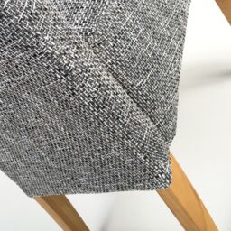 Shankar Karta Scroll Back Tweed Grey Dining Chair - thumbnail 6