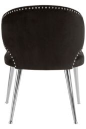 Orsina Black Velvet Dining Chair, Accent Dining Chair for Living Room, Upholstered Velvet Chair with Curved Back - thumbnail 2