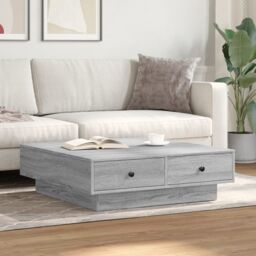 Berkfield Home Coffee Table Grey Sonoma 90x90x28 cm Engineered Wood - Size: 90 x 90 x 28 cm - thumbnail 3