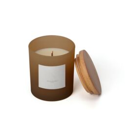 Aroma Naturals Frosted Decadence Glass Candle - Pink Cherry & Vanilla Scent in Brown - Size: Medium - thumbnail 3