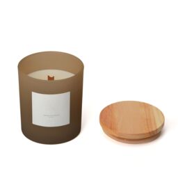 Aroma Naturals Frosted Decadence Glass Candle - Pink Cherry & Vanilla Scent in Brown - Size: Medium - thumbnail 2