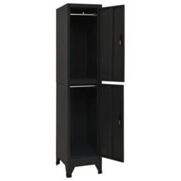 Berkfield Home Locker Cabinet Black 38x45x180 cm Steel - Size: 38 x 45 x 180 cm - thumbnail 3