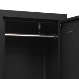 Berkfield Home Locker Cabinet Black 38x45x180 cm Steel - Size: 38 x 45 x 180 cm - thumbnail 6
