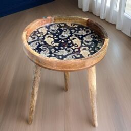 Hartsmede Handmade Side Table with Detachable Legs Paisley in Beige - thumbnail 3