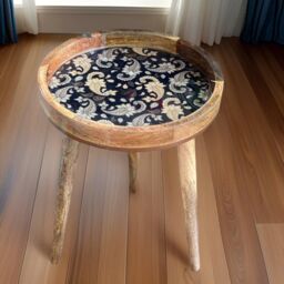 Hartsmede Handmade Side Table with Detachable Legs Paisley in Beige - thumbnail 5