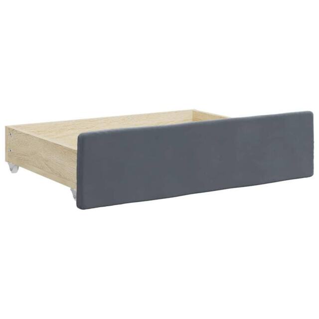 Berkfield Home Soft Bed Storage Drawers 2 pcs Dark Grey Engineered Wood & Velvet - image 1
