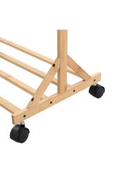Living and Home Bamboo Clothes Rack Garment Rack with Bottom Shelf Versatile Shoe & Clothing Organizer in Natural - thumbnail 5