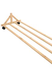 Living and Home Bamboo Clothes Rack Garment Rack with Bottom Shelf Versatile Shoe & Clothing Organizer in Natural - thumbnail 8