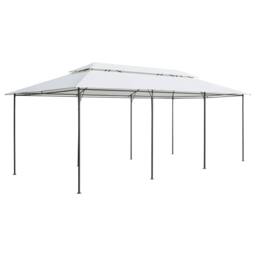 Berkfield Home Gazebo with Curtains 600x298x270 cm White 180g/m ² - Size: 600 x 298 x 270 cm - thumbnail 4