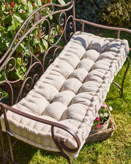 Dibor Traditional Belle Jardinere Green Summer Outdoor Garden Bench Cushion L112cm x W44cm - Size: Large - image 1