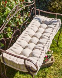 Dibor Traditional Belle Jardinere Green Summer Outdoor Garden Bench Cushion L112cm x W44cm - Size: Large - thumbnail 1