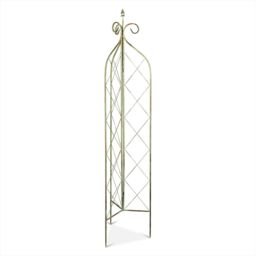 Inspirational Gifting Verdigris Folding Obelisk Plant Support Stake Trellis for Climbing Plants in Green - thumbnail 5