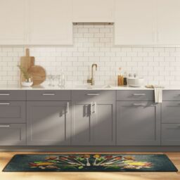 Berkfield Home Kitchen Rug Multicolour 60x180 cm Washable Anti Slip - Size: 100 cm diameter