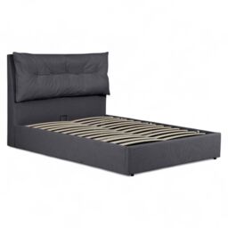 OAT Home Prestbury Pillowback Cushion Headboard Fabric Ottoman Storage Bed Frame in Charcoal - Size: King - thumbnail 5