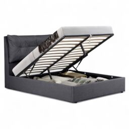 OAT Home Prestbury Pillowback Cushion Headboard Fabric Ottoman Storage Bed Frame in Charcoal - Size: King - thumbnail 8