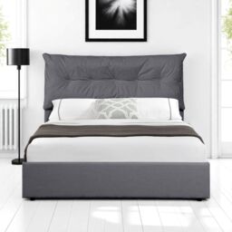 OAT Home Prestbury Pillowback Cushion Headboard Fabric Ottoman Storage Bed Frame in Charcoal - Size: King - thumbnail 2