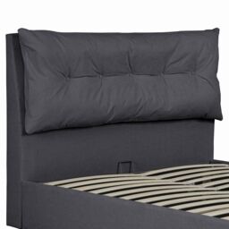 OAT Home Prestbury Pillowback Cushion Headboard Fabric Ottoman Storage Bed Frame in Charcoal - Size: King - thumbnail 4