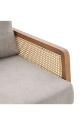 H&O Direct Stylish Wooden Armchair with Natural Rattan - thumbnail 8