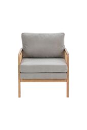 H&O Direct Stylish Wooden Armchair with Natural Rattan - thumbnail 6