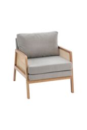 H&O Direct Stylish Wooden Armchair with Natural Rattan - thumbnail 5
