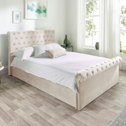 Aspire Chesterfield Ottoman Bed Oatmeal in Beige - Size: Single - thumbnail 2