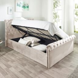 Aspire Chesterfield Ottoman Bed Oatmeal in Beige - Size: Single - thumbnail 3