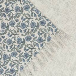 Paoletti Delphine 100% Cotton Floral Printed Throw in Natural - Size: 130 cm x 170 cm - thumbnail 5
