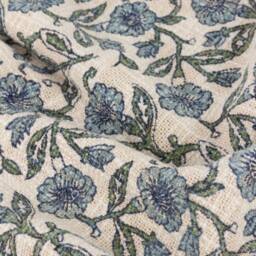 Paoletti Delphine 100% Cotton Floral Printed Throw in Natural - Size: 130 cm x 170 cm - thumbnail 4
