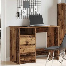 Berkfield Home Desk Old Wood 102x50x75 cm Engineered Wood in Brown - Size: 102 x 50 x 75 cm - thumbnail 3