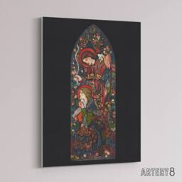 "Artery8 The Annunciation Stained Glass Canvas Wall Art Print Burne Jones - Size: W18"" x H24""" - thumbnail 2