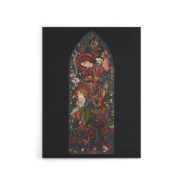 "Artery8 The Annunciation Stained Glass Canvas Wall Art Print Burne Jones - Size: W18"" x H24""" - thumbnail 1