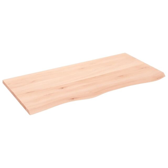 Berkfield Home Wall Shelf 100x50x2 cm Untreated Solid Wood Oak in Brown - Size: 100 x 50 x 2 cm - image 1