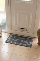 JVL Vector Machine Washable Latex Backed Doormat, 40x70cm, Grey - Size: 40 cm x 70 cm - thumbnail 2