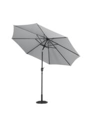 Living and Home 3M Large Rotating Patio Parasol for Outdoor Sunshade and Rain with Floral-Pattern Base in Light Grey - thumbnail 4