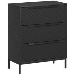 Wyld Haus Salimo 3 Drawer Fabric Dresser Black - thumbnail 2