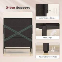 Wyld Haus Salimo 3 Drawer Fabric Dresser Black - thumbnail 7