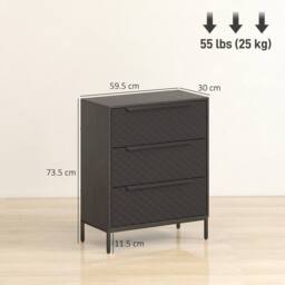 Wyld Haus Salimo 3 Drawer Fabric Dresser Black - thumbnail 3