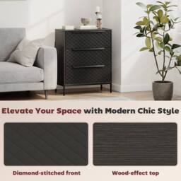 Wyld Haus Salimo 3 Drawer Fabric Dresser Black - thumbnail 8