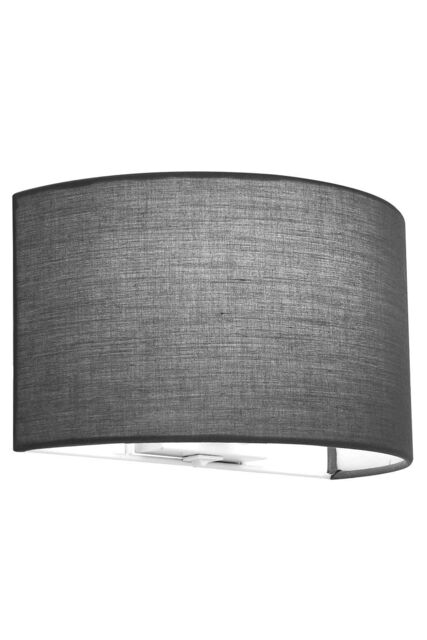 Harper Living Wall Wash Light with Switch Semi-Circle Grey Fabric Shade - image 1