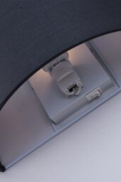Harper Living Wall Wash Light with Switch Semi-Circle Grey Fabric Shade - thumbnail 4