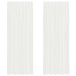 Berkfield Home Voile Curtains with Rod Pockets 2 pcs White - thumbnail 2