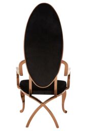Orsina Luxurious Design Silver Baroque Chair, Comfortable Dining Chair For Kitchen, Comfortable Velvet Dining Chair in Rose Gold - thumbnail 4