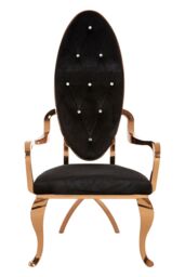 Orsina Luxurious Design Silver Baroque Chair, Comfortable Dining Chair For Kitchen, Comfortable Velvet Dining Chair in Rose Gold