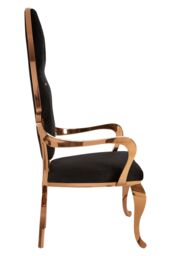 Orsina Luxurious Design Silver Baroque Chair, Comfortable Dining Chair For Kitchen, Comfortable Velvet Dining Chair in Rose Gold - thumbnail 2
