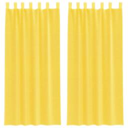 Berkfield Home Voile Curtains with Loops 2 pcs Yellow 140x245 cm - thumbnail 1