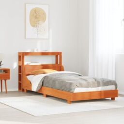 Berkfield Home Bed Frame without Mattress Wax Brown 100x200 cm Solid Wood Pine - thumbnail 1