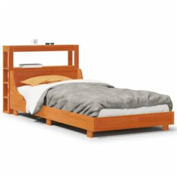 Berkfield Home Bed Frame without Mattress Wax Brown 100x200 cm Solid Wood Pine - thumbnail 2