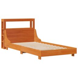 Berkfield Home Bed Frame without Mattress Wax Brown 100x200 cm Solid Wood Pine - thumbnail 3